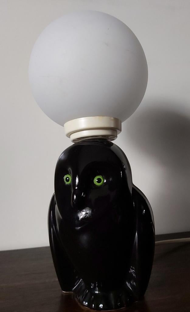 Uil lampje  jaren '80 vintage, Huis en Inrichting, Lampen | Tafellampen, Gebruikt, Minder dan 50 cm, Ophalen of Verzenden