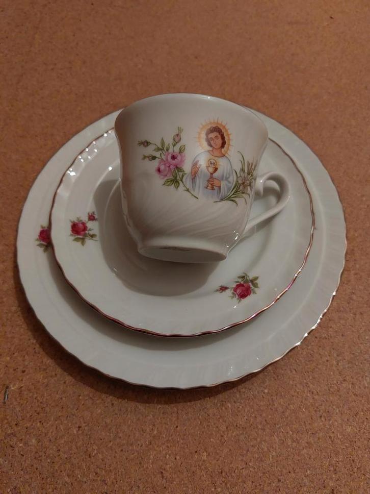 Eerste Heilige Communie Servies - Jaren 70, Antiek en Kunst, Antiek | Servies compleet, Ophalen of Verzenden