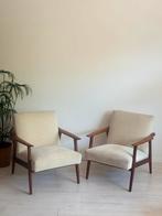 Set vintage Deense midcentury fauteuils easy chairs 1960’s, Ophalen, Hout, Gebruikt, 75 tot 100 cm