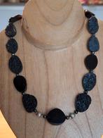 Gave ketting met schijven Tektiet, Sieraden, Tassen en Uiterlijk, Zwart, Nieuw, Ophalen of Verzenden, Met edelsteen