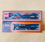 Lima: twee autotransporters met Fleischmann koppelingen, Hobby en Vrije tijd, Modeltreinen | H0, Gebruikt, Gelijkstroom of Wisselstroom