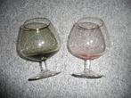 Vintage set van twee cognac glazen, Antiek en Kunst