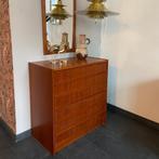 Vintage Deense ladekast met 6 laden, Ophalen, Gebruikt, 5 laden of meer, Teakhout