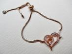 Goudkleur armbandje verstelbaar + Hart tussen de schakels, Verzenden, Gebruikt, Goud, Overige materialen