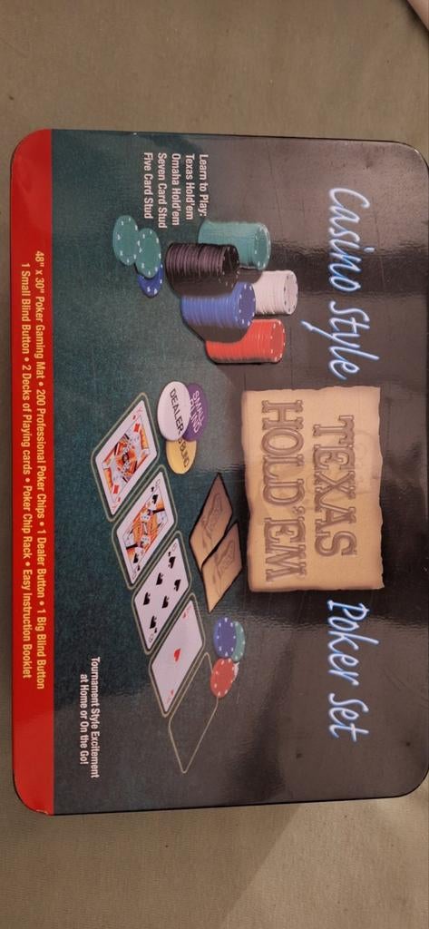 Poker Set - met Chips en Kaarten, Hobby en Vrije tijd, Gezelschapsspellen | Kaartspellen, Gebruikt, Drie of vier spelers, Vijf spelers of meer