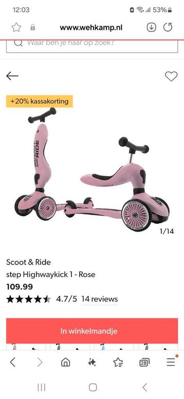 Roze Scoot&Ride 2 in 1 beschikbaar voor biedingen