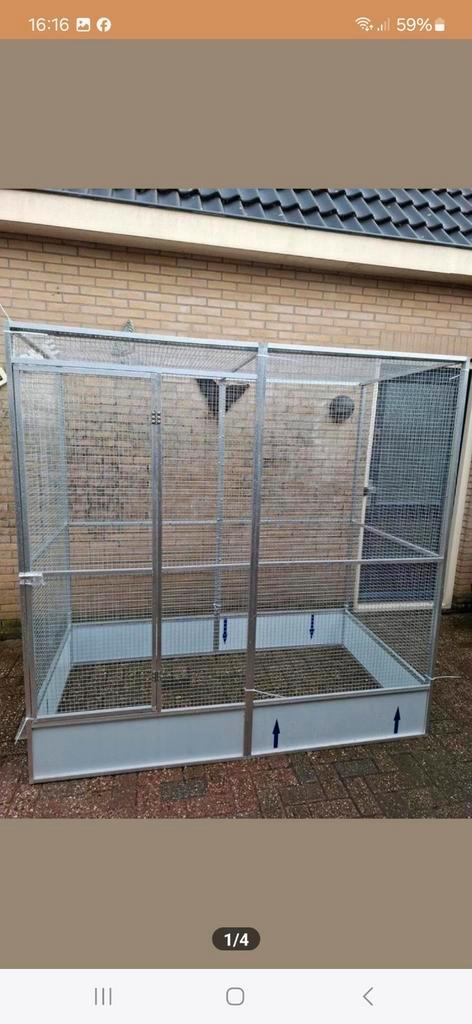 Aluminium voliere met morsrand, Dieren en Toebehoren, Vogels | Hokken en Kooien, Volière, Aluminium, Ophalen