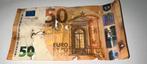 Vijftig euro briefje biljet met beschadeging, Postzegels en Munten, Bankbiljetten | Europa | Eurobiljetten, Ophalen of Verzenden