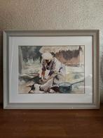 Aquarel van een Zuid-Afrikaanse Vrouw door Temba Sibanda, Ophalen