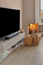 Zwevend Grijs Betonlook TV meubel, Modern, strak, grijs betonlook, zo goed als nieuw, 100 tot 150 cm, Ophalen of Verzenden, Zo goed als nieuw