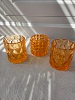 Leuke oranje waxine houders, Ophalen of Verzenden, Zo goed als nieuw, Overige materialen, Minder dan 25 cm