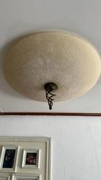 Sfeervolle hanglamp – beige met wit relief, Ophalen, 50 tot 75 cm, Modern, Glas