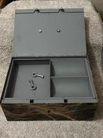Metalen geldkist met 2/sleutel afmetingen 11x22x30 cm, Ophalen of Verzenden, Gebruikt, Metaal, Minder dan 50 cm