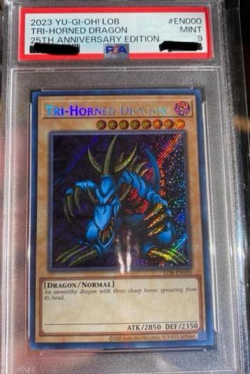 Yu-Gi-Oh! Tri Horned Dragon LOB PSA 9 Mint ! beschikbaar voor biedingen