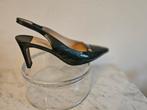 Elegante slingback pumps van laakleer donkerblauw maat 37.5, Ophalen of Verzenden, Zo goed als nieuw, Blauw