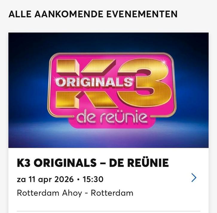 K3 kaartje vak DD (ticketswap), Tickets en Kaartjes, Evenementen en Festivals, Eén persoon