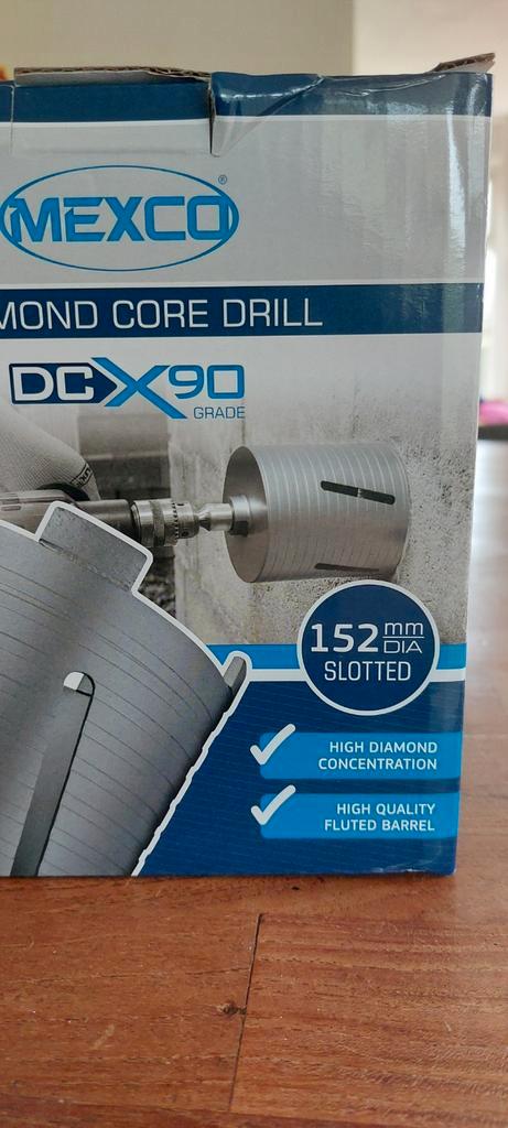 150mm diamantboor incl adapter, sds en toebehoren, Doe-het-zelf en Verbouw, Gereedschap | Machine-onderdelen en Toebehoren, Zo goed als nieuw