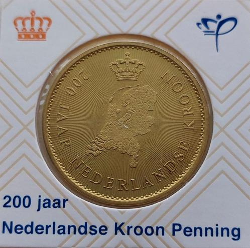 200 jaar Nederlandse Kroon Penning 1816/2016., Postzegels en Munten, Munten | Europa | Euromunten, Overige landen, Goud, Ophalen of Verzenden