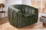 draaibare fauteuil donkergroen fluweel VOORRAAD, Nieuw, 75 tot 100 cm, Ophalen of Verzenden, 100 tot 125 cm