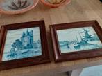 2x Ingelijste Delftse Tegels Apol Molens & Kasteel, Ophalen