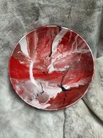 Decoratieve Schaal - Rood/Wit Gemarmerd, Huis en Inrichting, Woonaccessoires | Schalen en Manden, Ophalen, Kunststof, Schaal, Rond
