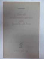 Over de drukletterontwerpen van Sjoerd H. de Roos, Ophalen of Verzenden, Nieuw