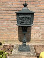 Staande groene gietijzeren brievenbus, Tuin en Terras, Brievenbussen, Ophalen, Gebruikt, IJzer, Staande brievenbus