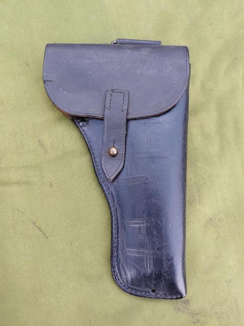 Zwarte leren pistooltas, WO II., Verzamelen, Militaria | Tweede Wereldoorlog, Landmacht, Overige typen, Nederland, Verzenden