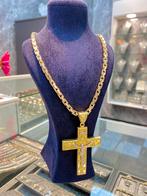 14k Gouden Ketting & Kruishanger, Nieuw, Verstelbaar, Ophalen of Verzenden, Goud