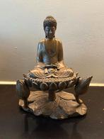 Bronzen Boeddha op Lotus, Ophalen of Verzenden