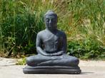 Boeddha in meditatie, gemaakt van vol steen grijs., Ophalen of Verzenden, Steen, Boeddhabeeld