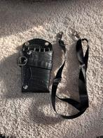 Leren kappers tasje, Ophalen, Zo goed als nieuw, Zwart, Echt leder