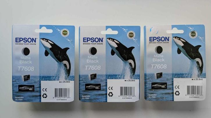 3 Matte Black T7608, EPSON inkt, Computers en Software, Printerbenodigdheden, Nieuw, Cartridge, Ophalen of Verzenden