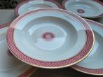 Elvira SCM 6 borden  roze rode gouden rand, Antiek en Kunst, Antiek | Servies los, Ophalen of Verzenden