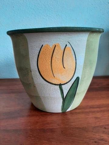 West Germany vintage bloempot tulp Glasur Keramik D17