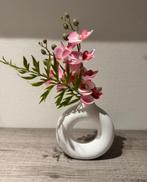 Vaasje met nepbloemen van Action - Zo goed als nieuw!, Huis en Inrichting, Overige materialen, Wit, Ophalen of Verzenden, Zo goed als nieuw