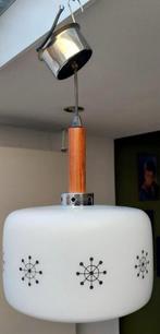 Vintage Deense hang lamp met houten cilinder, Ophalen of Verzenden, Minder dan 50 cm