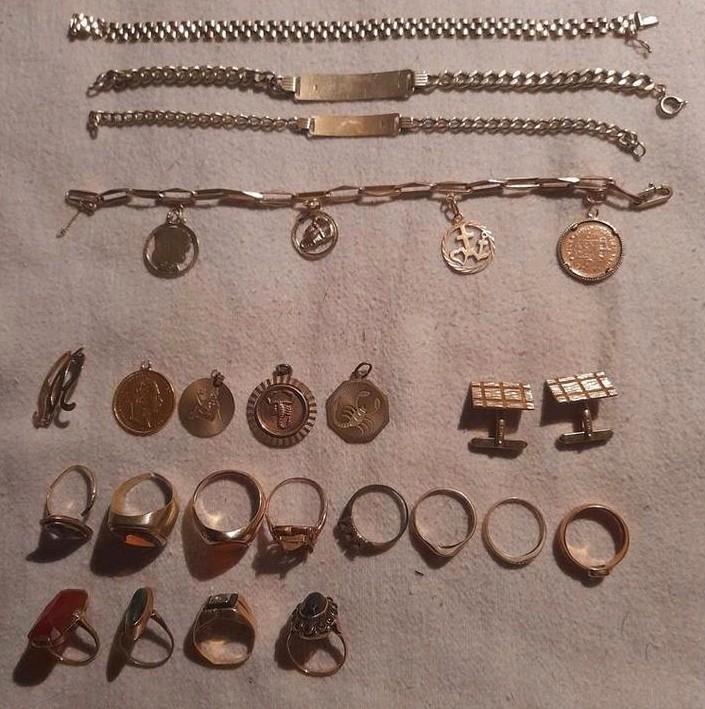 107 gram gouden sieraden, Antiek en Kunst, Antiek | Goud en Zilver, Goud, Ophalen