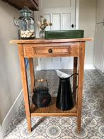 Leuk kastje tafeltje nachtkastje bijzettafeltje met laatje, Gebruikt, Ophalen of Verzenden, 60 cm of meer, Rechthoekig