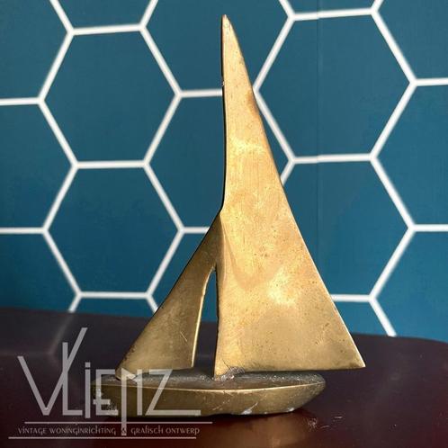 Vintage, retro, messing boot, zeilboot, zeilschip, Verzamelen, Retro, Huis en Inrichting, Ophalen of Verzenden