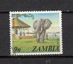 Zambia met een Olifant bij het water, Verzenden, Zambia, Gestempeld