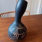 Authentieke, gegraveerde Afrikaanse kalebas, handgemaakt in, Ophalen of Verzenden