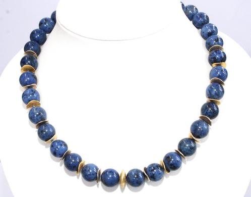Schitterende 46 CM Zilver Vermeil Dumortieriet Ketting, Sieraden, Tassen en Uiterlijk, Antieke sieraden, Ketting, Zilver, Met edelsteen