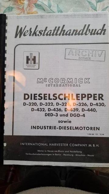 Werkplaats handboek MC Cormick international beschikbaar voor biedingen