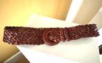 BIJENKORF vintage bruine leren gevlochten riem ceintuur CHCS, Echt leder, Bijenkorf, Heupriem, Ophalen of Verzenden