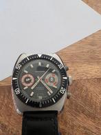 Wakmann incabloc chronograaf, Overige merken, Staal, Ophalen of Verzenden, Leer