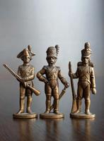 Miniatuur 3 sculpturen Franse soldaten Napoleontische oorlog, Antiek en Kunst, Antiek | Koper en Brons, Ophalen of Verzenden, Koper