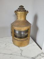 Oude antieke koperen lantaarn, oud scheepsnavigatielicht, Ophalen of Verzenden