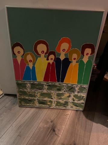 Abstract Dames Schilderij Ingelijst Kunstwerk Uniek Design beschikbaar voor biedingen