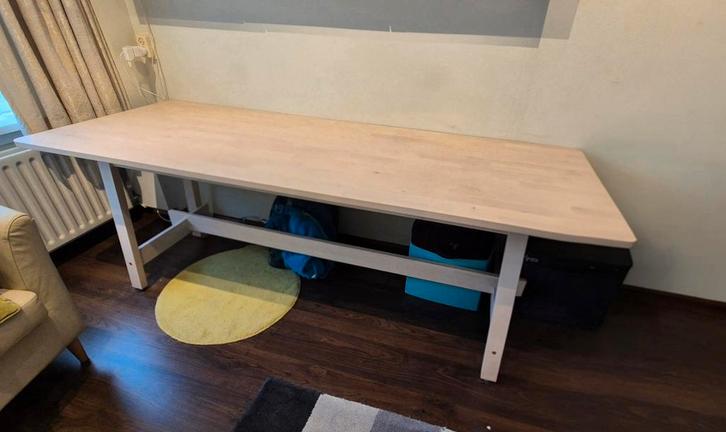 NORRÅKER tafel 220x80 cm - IKEA, Huis en Inrichting, Tafels | Eettafels, Zo goed als nieuw, 50 tot 100 cm, 200 cm of meer, Vijf personen of meer